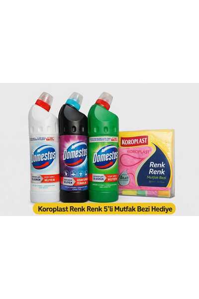 Domestos 3 'lü SET Yoğun Kıvamlı Çamaşır Suyu 693 ml X 3 Adet (Koroplast 5'li...