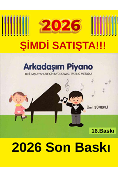 Bilim ve Sanat Yayınları Arkadaşım Piyano Ümit Sürekli Renklerle Piyano Metod...