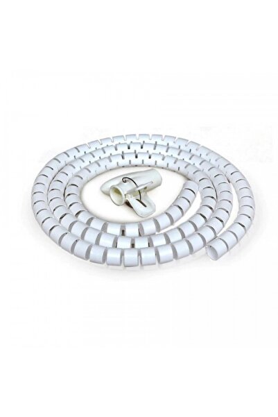KEEPRO Beyaz Renk Spiral kablo toplayıcı kablo düzenleyici spiral Ø 0.28mm1,5m