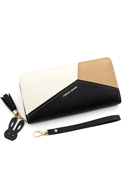 OEM Women's wallet, faux leather, two zippers, multiple compartments, with st...