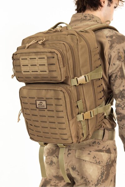 Silyon Askeri Giyim Unisex Çöl Sarısı 55 Litre Su Geçirmez Cordura Kumaş Sırt...