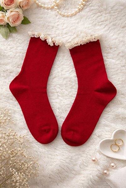 Bonami Socks Kırmızı Dantelli Çorap