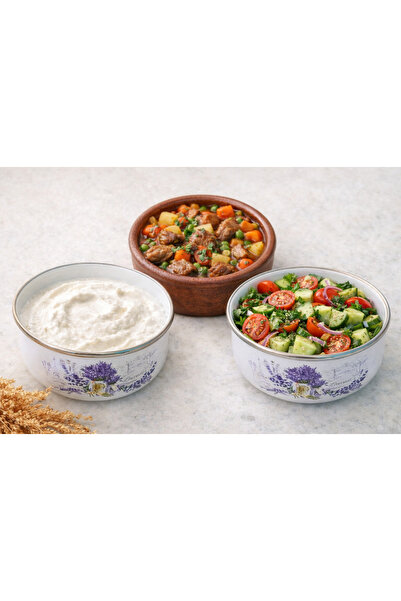 EBRULİEMAYE LAVANTA DEKOR EMAYE vakum kapak SAKLAMA KABI 16 CM 1 adet