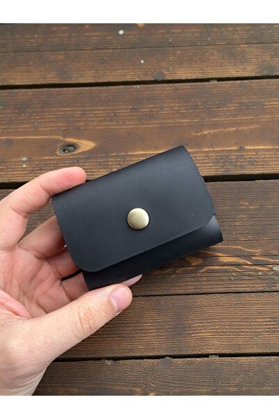 Mess collection El Yapımı Hakiki & Gerçek Deri Tek Çıtçıtlı Yatay Kartlık/kiş...