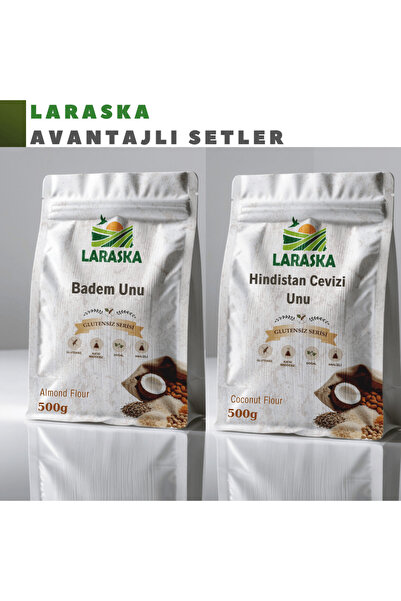Laraska Glutensiz Un Seti Badem Unu 500g Hindistan Cevizi Unu 500g