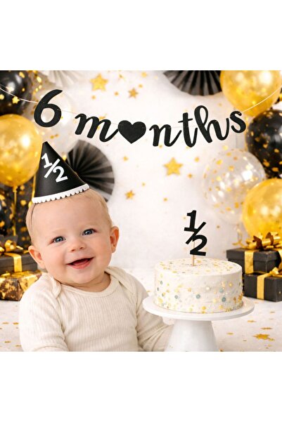 Partifabrik Σετ 6 παπουτσιών - Μαύρο καπέλο ασημί μισής ηλικίας, στολίδι κέικ...