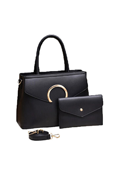 OEM Women's handbag set with wallet, 2-piece eco-leather bag with shoulder strap