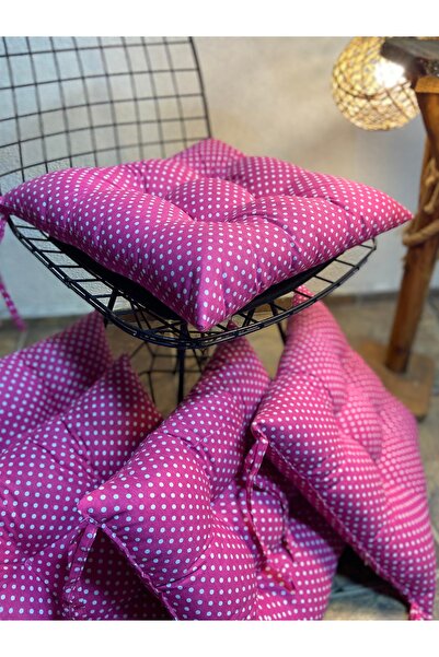 FELIX HOME Pofidik puantiyeli pembe sandalye minderi
