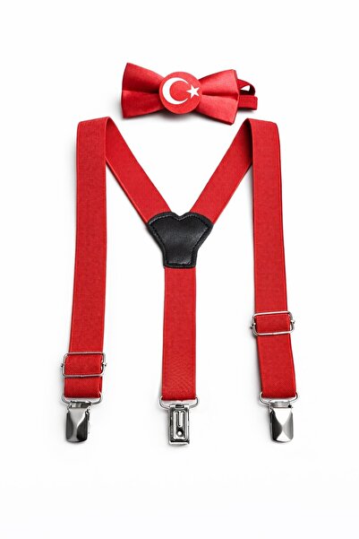 Algitsin O L A Çocuk Pantolon Askı+Papyon Seti+1-12 Yaş