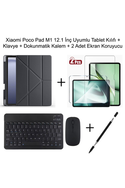 Yesnıce Xiaomi Poco Pad M1 12.1 İnç Uyumlu Standlı Kılıf Ve Dokunmatik Kalem ...