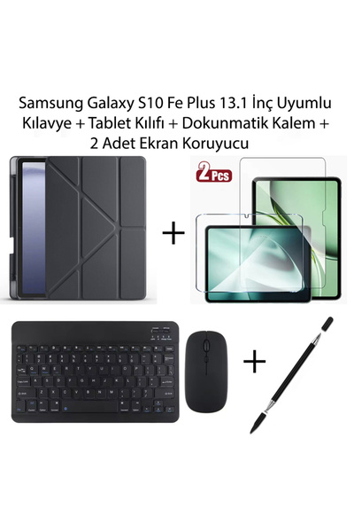 Yesnıce Samsung Galaxy S10 FE Plus 13.1 İnç Uyumlu Standlı Kılıf Ve Dokunmati...