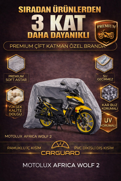 CarGuard غطاء محرك الدراجة النارية Motolux Africa Wolf 2 قماش مجدّل - مصنوع م...