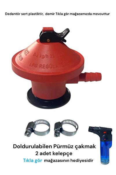 bm büromekanik Ev Tüp Başlığı 12kg Dedantör Her Marka Şişman Tüpe + 2ad Kelepçe