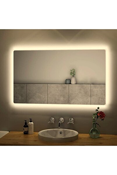 NUUN DEKOR 80x60cm Günışığı Ledli Banyo Lavabo Ofis Makyaj Kuaför Aynası - Tr...