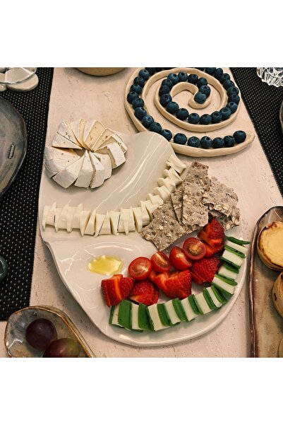 Potenra Stoneware Beyaz Sunum Tabağı