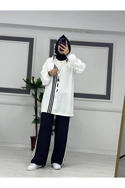 Butik Kardelen طقم حجاب أبيض - قضيب وغطاء للرأس