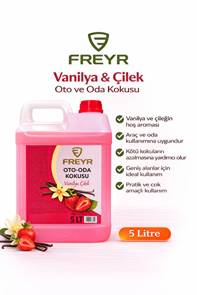 FREYR Vanilya & Çilek Oda ve Oto Kokusu Parfümü 5 Litre- Araba Ev Parfümü