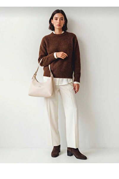 ÖZÜM TAKI Women's Daily Model Adjustable Strap Shoulder Bag Cream