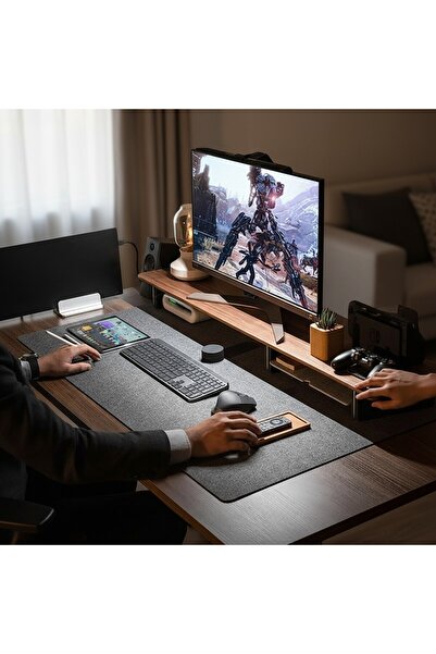 Next Craft Mouse Pad Masa Koruyucu Büyük Keçe Oyuncu Matı 3mm Antrasit Renk 140x60 cm