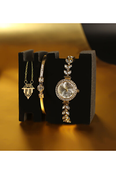 Genel Markalar Zirkon Kolye & Taşlı Gold Bileklik & Spectrum Metal Kordon Kad...