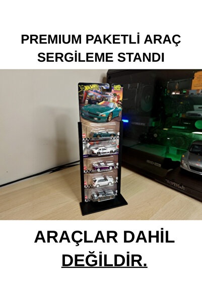 clifss Hot Wheel Premium Uyumlu Dekoratif 6'lı Araba Standı - Siyah