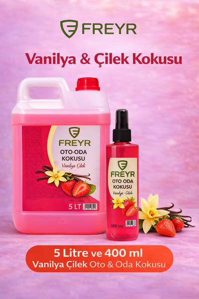 FREYR Vanilya- Çilek Ev Araç Oda Oto Kokusu Parfümü 5 Lt - 400 ml
