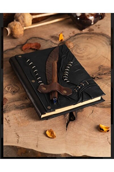 Legend Deri Hakiki Deri Siyah Kalemli Şamua Kraft Kağıt Eskitme El Yapımı Hed...