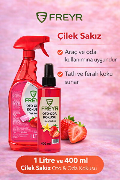 FREYR Çilek Sakız Oto Ev Ortam Kokusu 1lt-400ml-50ml Araç Parfümü