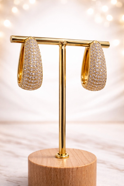 ecemia jewelry Xuping Geniş Gold Halka Küpe