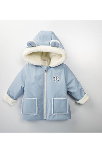 Midimod Palton pentru băiat, albastru, cu buzunar cu glugă, 2-6 ani 51407