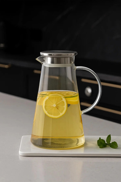 Paşabahçe Vakumlu Çelik Kapaklı Sürahi Isıya Dayanıklı Borosilikat Cam Sürahi...