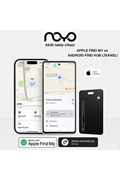 NOYO Akıllı Cüzdan Kartı Slim Air Tag Bluetooth Takip Akıllı Cüzdan Kart İOS ...