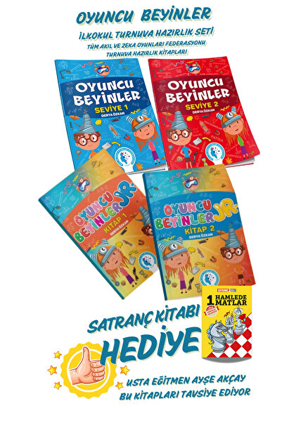 Curious&Genius Oyuncu Beyinler İlkokul Turnuva Hazırlık Seti (4 Kitap) | Satr...