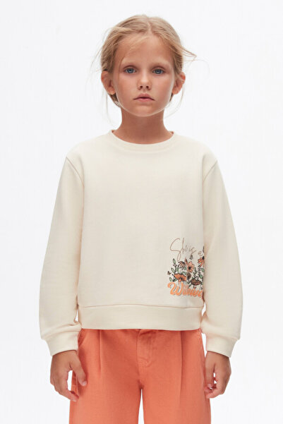 nk kids Hanorac cu mânecă lungă cu model de flori pentru fetiță - 4-8 ani 37516