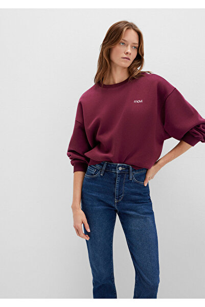 Mavi YUVARLAK YAKA LOGO SWEATSHIRT Maroon Ban