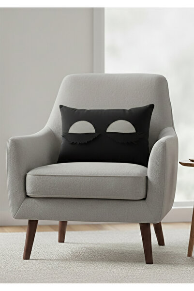 Nisahometeks Leke Tutmaz Silinebilir Kirpikli Kırlent Yastık Kılıfı 50*32 cm