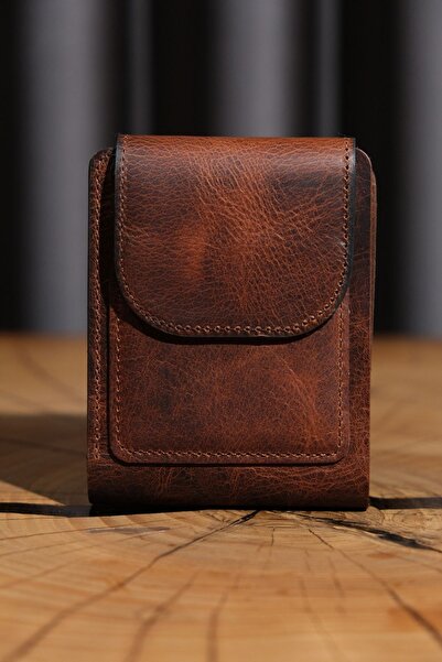 Lenax Leather Mono - Hakiki Deri El Yapımı Cüzdan ve Kartlık, 8x10 cm, 10 Kar...