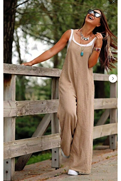 rengamoda Women's Jumpsuit Dress with Attached Straps