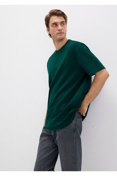 Mavi Grünes T-Shirt mit Logo-Print, lockere Passform / bequemer Schnitt 06132...