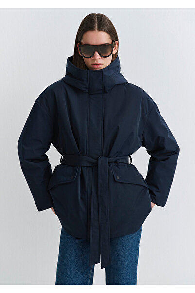 Mavi Women's Navy Blue M1110703-83699 Hooded Parka