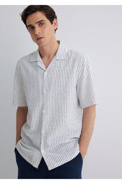 Mavi Linen Blend Striped Shirt Regular Fit / Regular Cut 0211549-87737