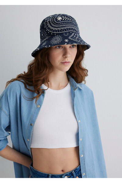 Mavi Тъмносиня шапка с кофа с щампа 1912974-70491