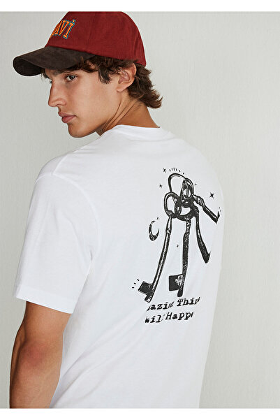 Mavi Λευκό μπλουζάκι με στάμπα στην πλάτη Loose Fit / Loose Relaxed Fit 06124...