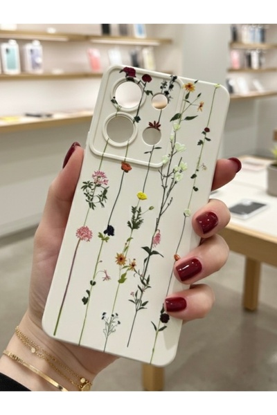 OVADA Redmi 15C Uyumlu Sarmaşık Çiçek Desenli Kamera Korumalı Silikon Telefon...