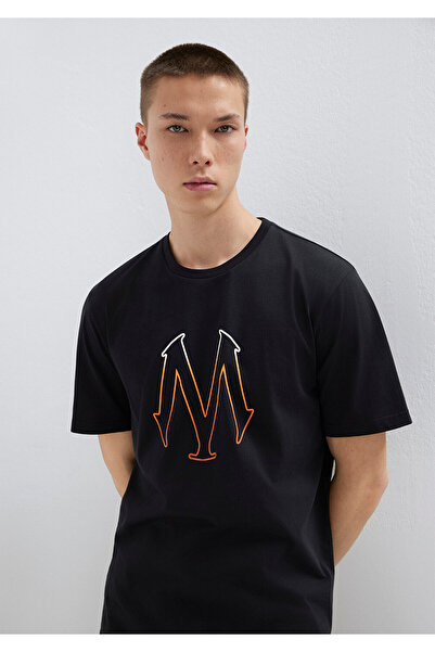 Mavi Schwarzes T-Shirt mit Logo-Print, normale Passform 0610635 -900