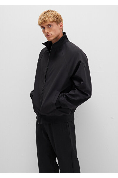 Mavi Schwarze Jacke mit Stehkragen, normale Passform/normale Passform 0110390...