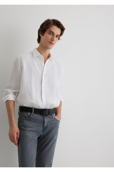 Mavi White Linen Shirt Regular Fit / Normal Cut 0210492-620