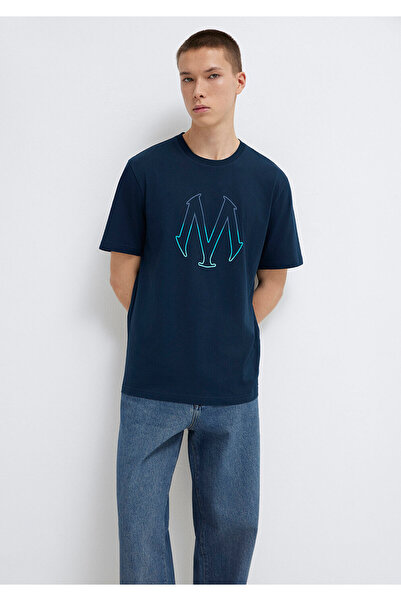 Mavi Μπλουζάκι με τυπωμένο λογότυπο Navy Blue κανονική εφαρμογή / κανονική κο...