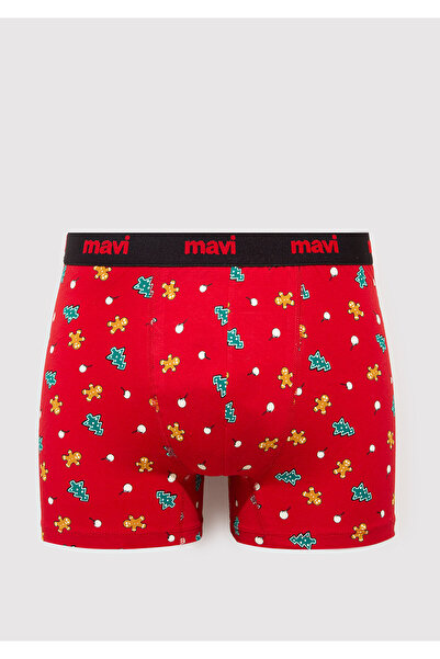 Mavi Yılbaşı Temalı Baskılı Boxer 092252-32421