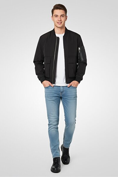Calvin Klein Jeans Men Solid Windbreaker Jacket, Black